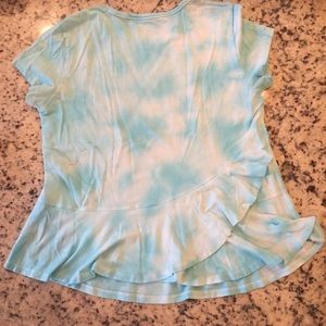 Calvin Klein Sky tie-dye ruffle back top